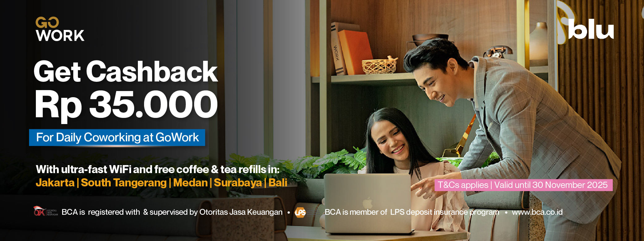 Cashback Alert! Claim Your Reward at Our Coworking—Special for blu by BCA Digital Users