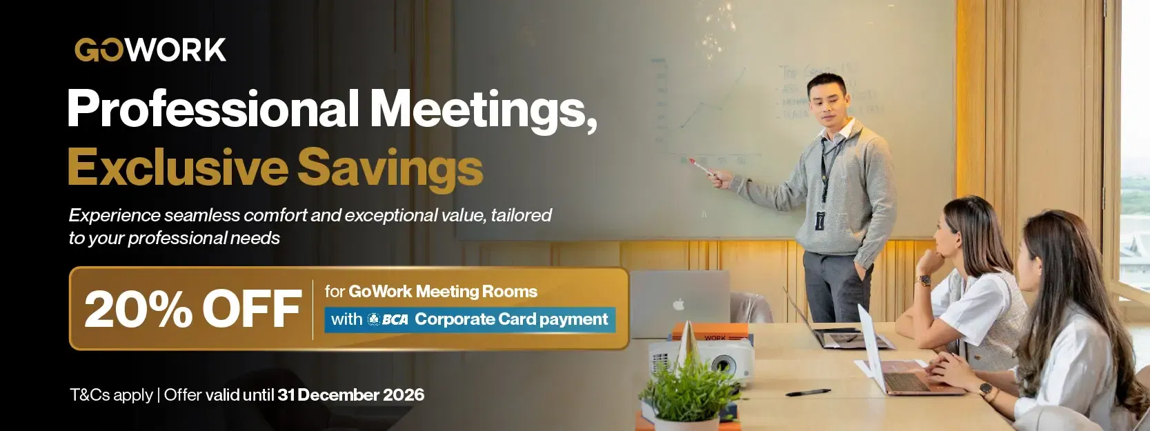 Khusus Pemilik Kartu BCA Corporate: Diskon 20% Tiap Pesan Meeting Room