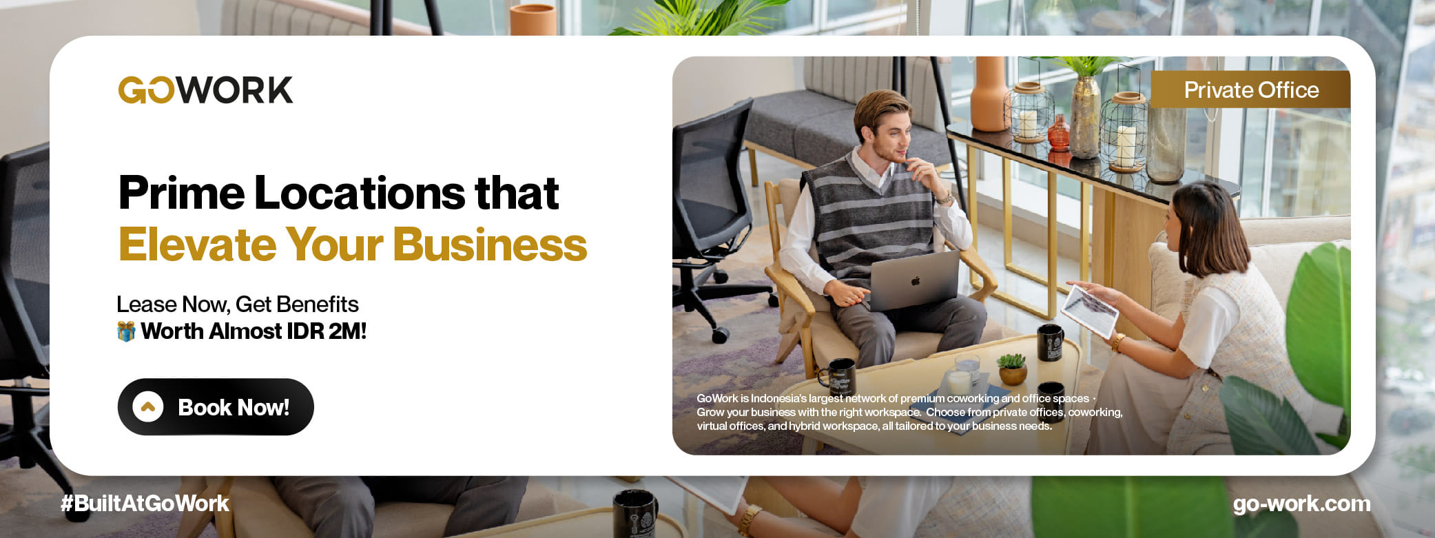 Upgrade ke Private Office Jakarta dapat Bonus Credit Senilai Rp1,5 Juta!