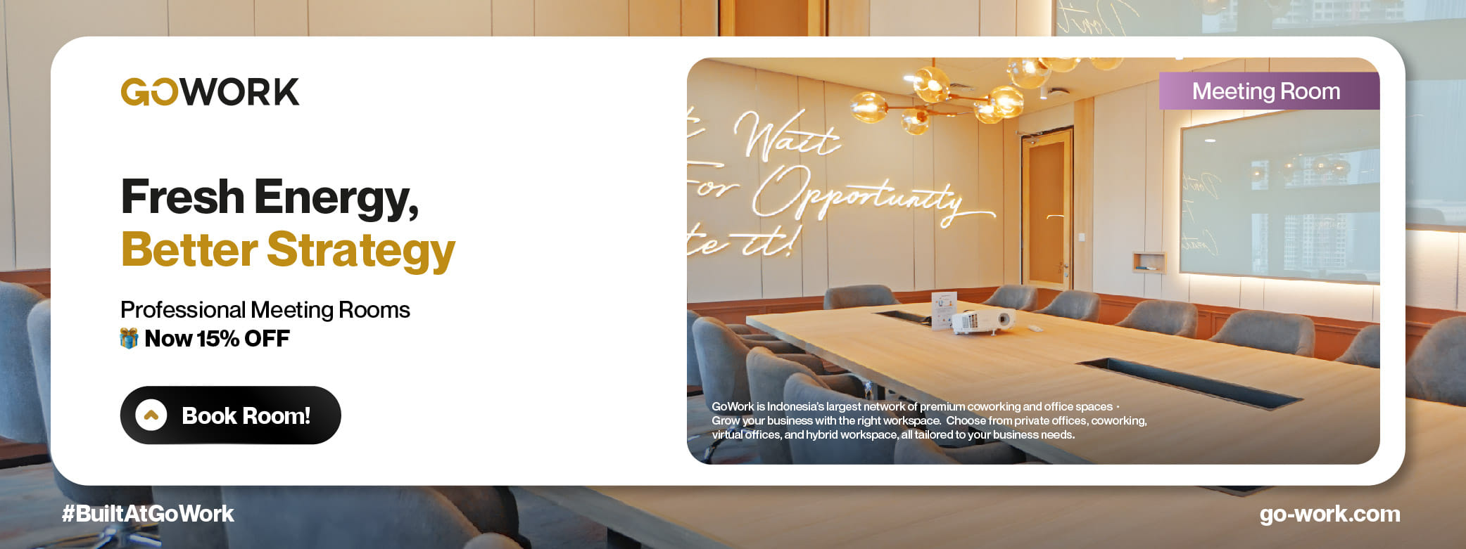 Buat Hari Makin Produktif! Diskon 15% Sewa Ruang Rapat Bulanan