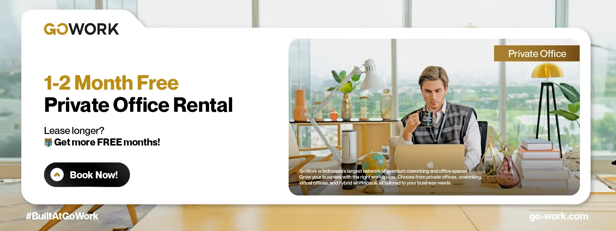 1-2 Months Free Private Office Rental and Get MORE If You Lease Longer!