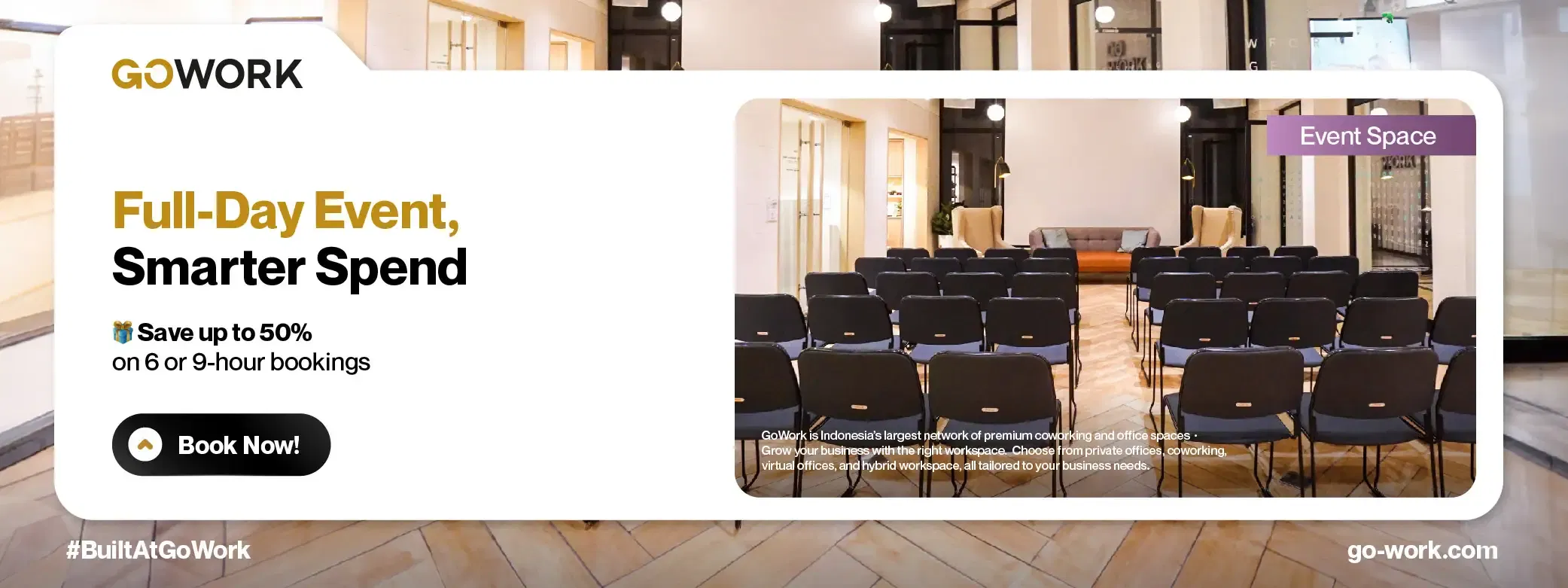 Rent a Full-Day Event Space Without Overbudget! Up to 50% Off This Month