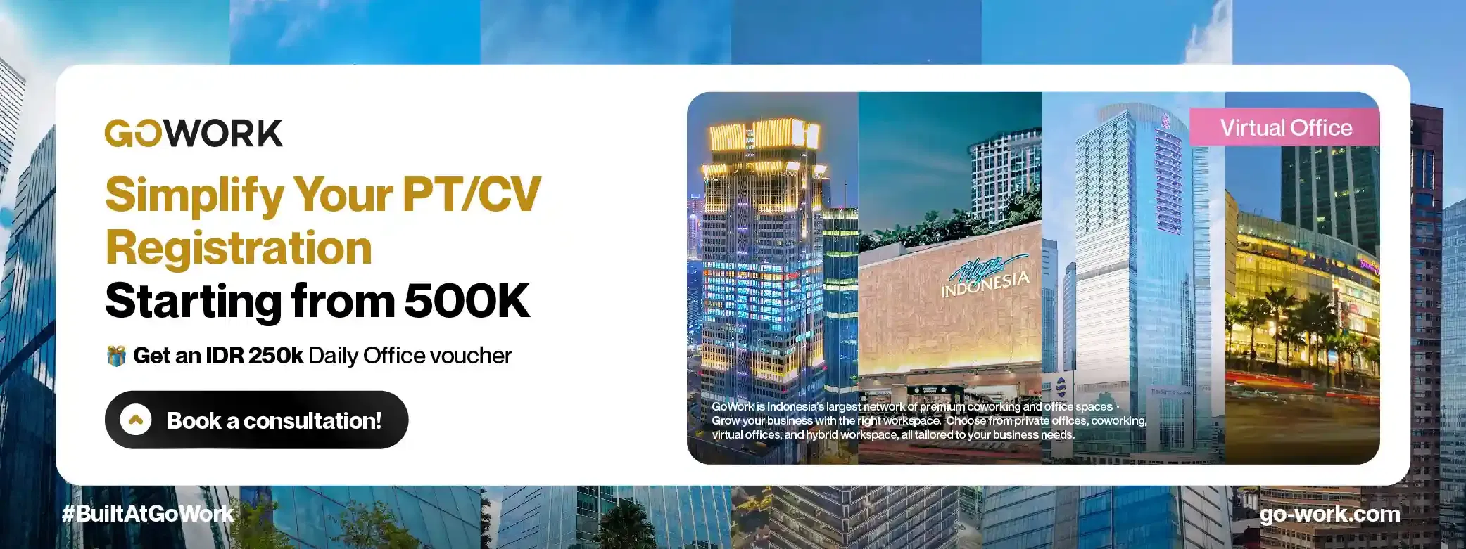 Sewa Virtual Office 12 Bulan, Gratis Voucher Daily Office 250K!